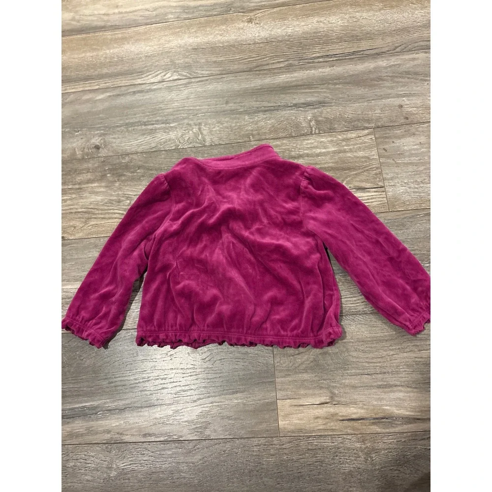 Gymboree Girls Magenta Velour Tracksuit Set Floral Embroidery 2T 3T 240183559
